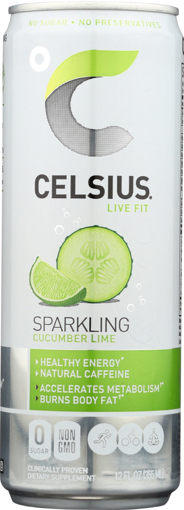 CELSIUS: Beverage Sparkling Cucumber Lime, 12 oz - Vending Business Solutions