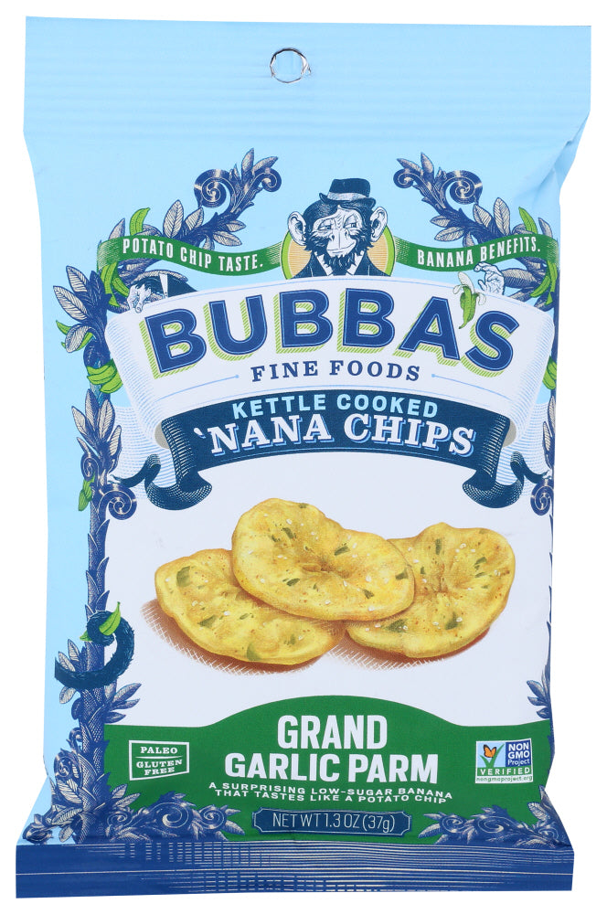 BUBBA'S FINE FOODS: 'Nana Chips Grand Garlic Parm, 1.30 oz - Vending Business Solutions