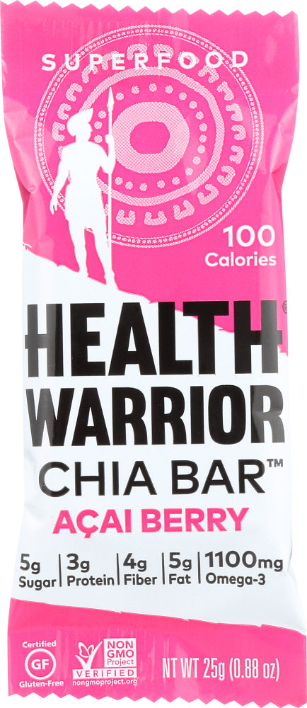 HEALTH WARRIOR: Chia Bar Acai Berry, 0.88 oz - Vending Business Solutions