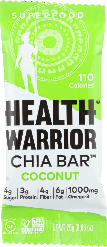 HEALTH WARRIOR: Chia Bar Coconut, 0.88 oz - Vending Business Solutions