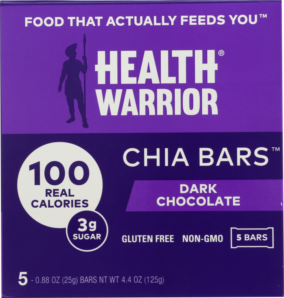 HEALTH WARRIOR: Dark Chocolate Chia Bar 5 Count, 4.40 oz - Vending Business Solutions