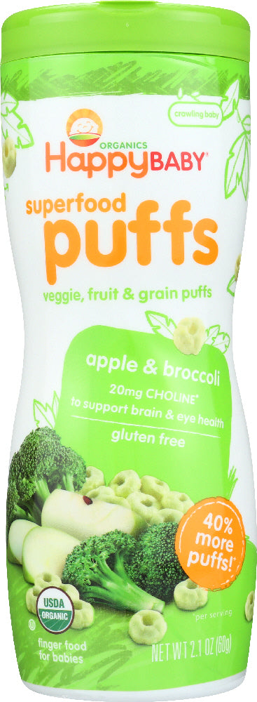 Happy Baby Organic Puffs Apple & Broccoli, 2.1 Oz - Vending Business Solutions
