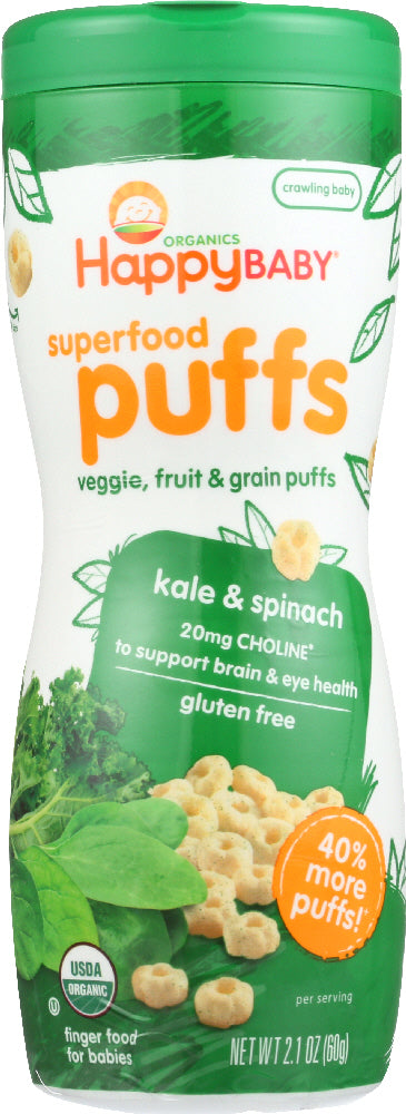 HAPPY BABY: Organic Puffs Kale & Spinach, 2.1 oz - Vending Business Solutions