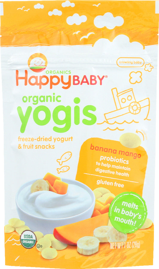 HAPPY BABY: Organic  Yogis Yogurt and Fruit Snacks Banana Mango, 1 oz - Vending Business Solutions