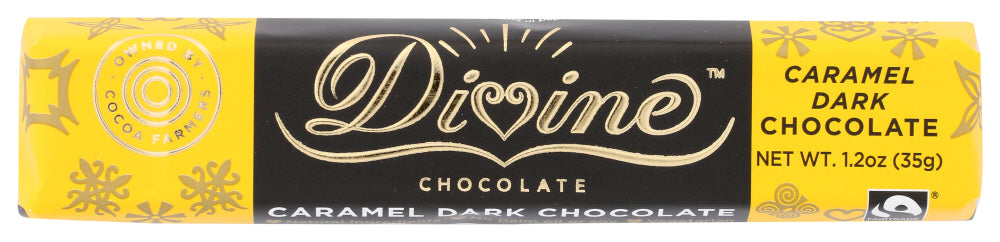 DIVINE CHOCOLATE: Caramel Dark Chocolate Snack Bar, 1.2 oz - Vending Business Solutions