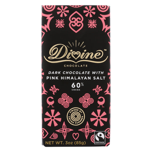 DIVINE CHOCOLATE: Dark Chocolate with Pink Himalayan Salt, 3 oz - Vending Business Solutions