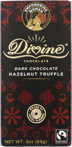 DIVINE CHOCOLATE: Dark Chocolate with Hazelnut Truffle, 3 oz - Vending Business Solutions