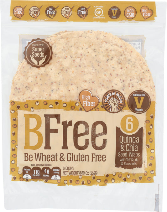 BFREE: Quinoa and Chia Seed Wrap with Teff and Flax Seeds, 8.89 oz - Vending Business Solutions