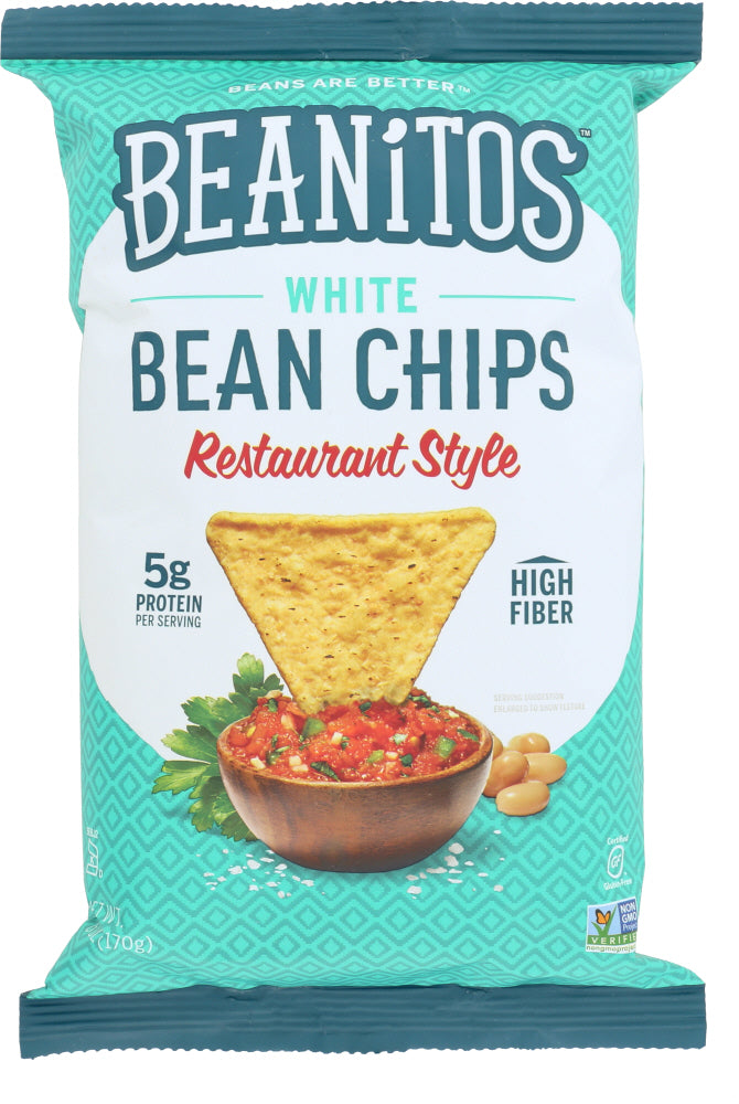 BEANITOS: White Bean Chips with Sea Salt Restaurant Style, 6 oz - Vending Business Solutions
