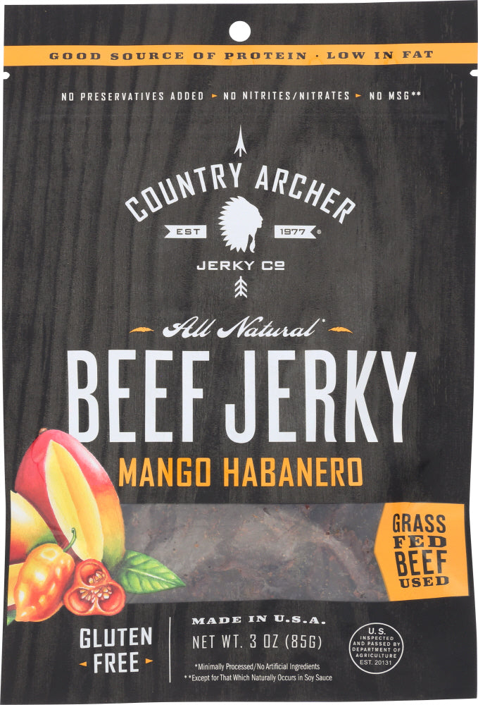 COUNTRY ARCHER: Jerky Beef Mango Habanero, 3 oz - Vending Business Solutions