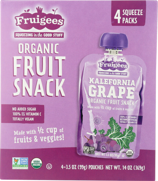 FRUIGEE: Organic Fruit And Snack Kale Grape, 14 oz - Vending Business Solutions