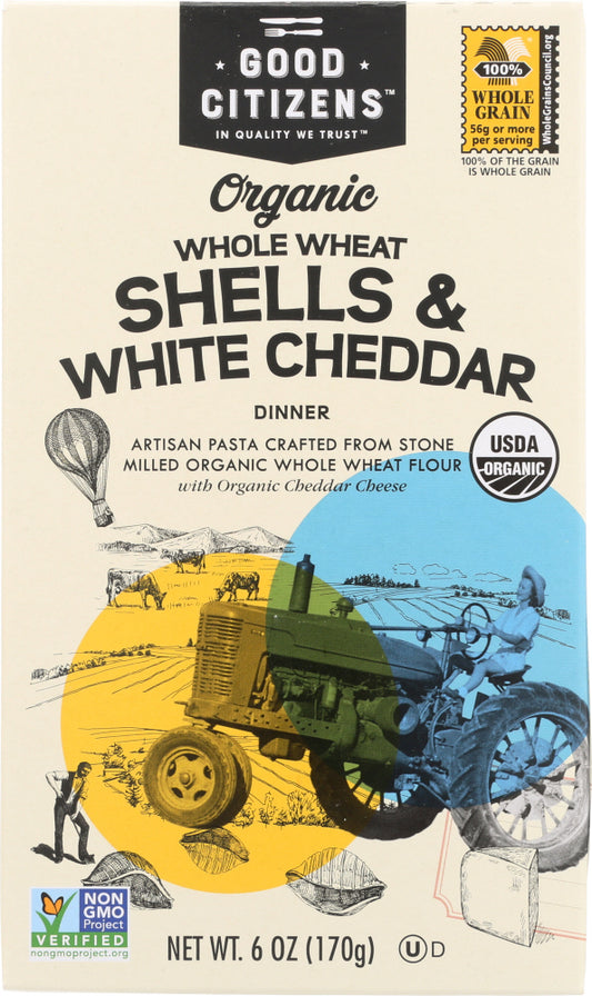 GOOD CITIZENS: Whole Wheat Shells & White Cheddar Macaroni & Cheese, 6 oz - Vending Business Solutions
