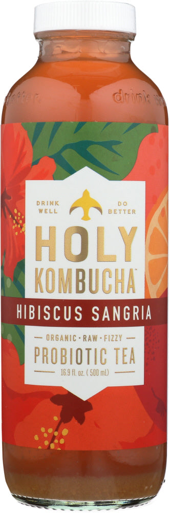 HOLY KOMBUCHA: Hibiscus Sangria Probiotic Tea, 16.9 oz - Vending Business Solutions