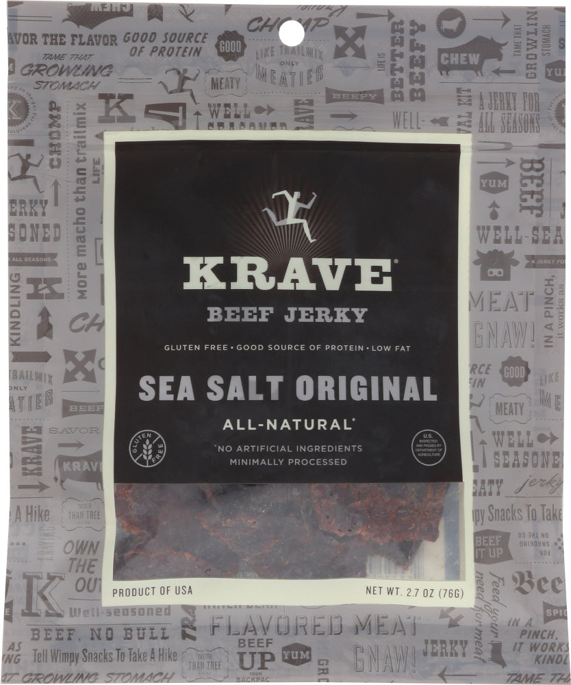 KRAVE: Beef Jerky Sea Salt Original 2.7 Oz - Vending Business Solutions