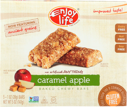 ENJOY LIFE: Baked Chewy Bars Caramel Apple 5 Bars, 5 oz - Vending Business Solutions