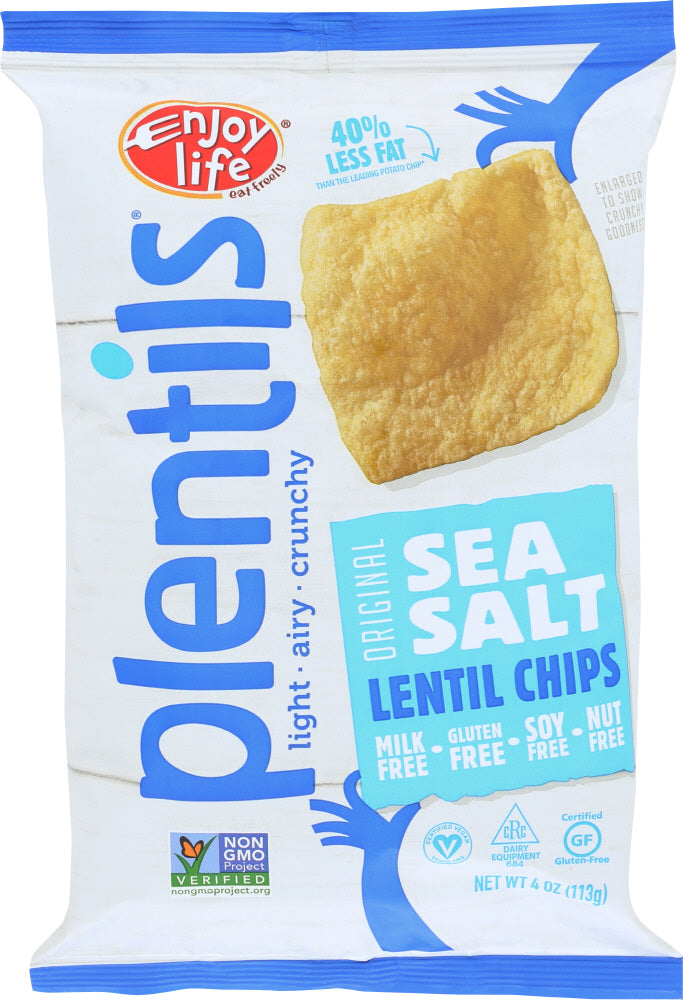 ENJOY LIFE: Plentils Lentil Chips Light Sea Salt, 4 oz - Vending Business Solutions