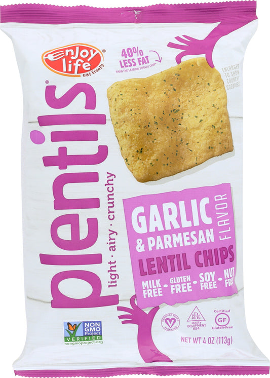 ENJOY LIFE: Plentils Lentil Chips Garlic & Parmesan, 4 oz - Vending Business Solutions