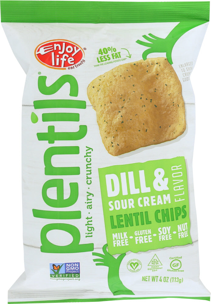 ENJOY LIFE: Plentils Crunchy Lentil Chips Dill & Sour Cream, 4 oz - Vending Business Solutions