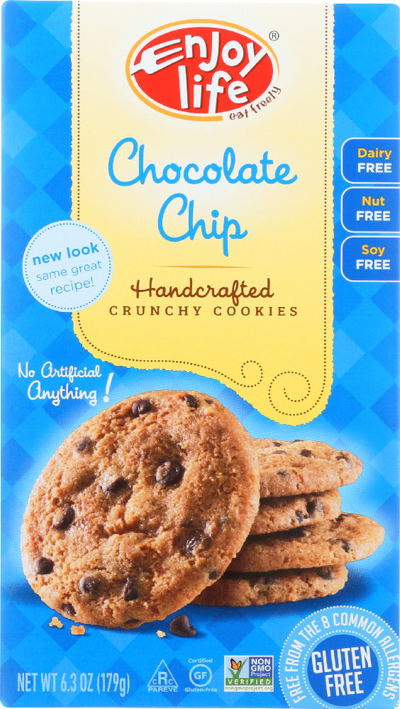 ENJOY LIFE: Handcrafted Crunchy Cookies Chocolate Chip, 6.3 oz - Vending Business Solutions