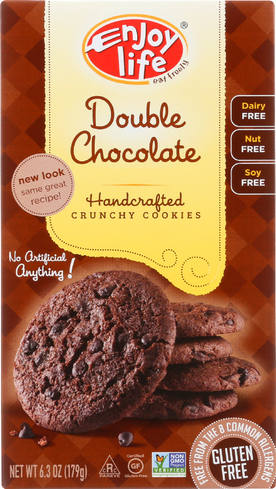 ENJOY LIFE: Handcrafted Crunchy Cookies Double Chocolate, 6.3 oz - Vending Business Solutions