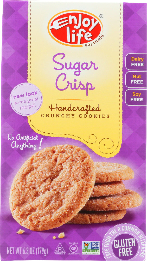 ENJOY LIFE: Handcrafted Crunchy Cookies Sugar Crisp, 6.3 oz - Vending Business Solutions