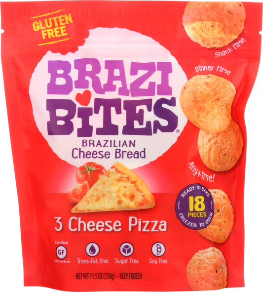 BRAZI BITES: Brazilian Cheese Bread 3 Cheese Pizza, 11.5 oz - Vending Business Solutions