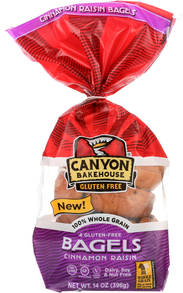CANYON BAKEHOUSE: Cinnamon Raisin Bagels 4pc, 14 oz - Vending Business Solutions