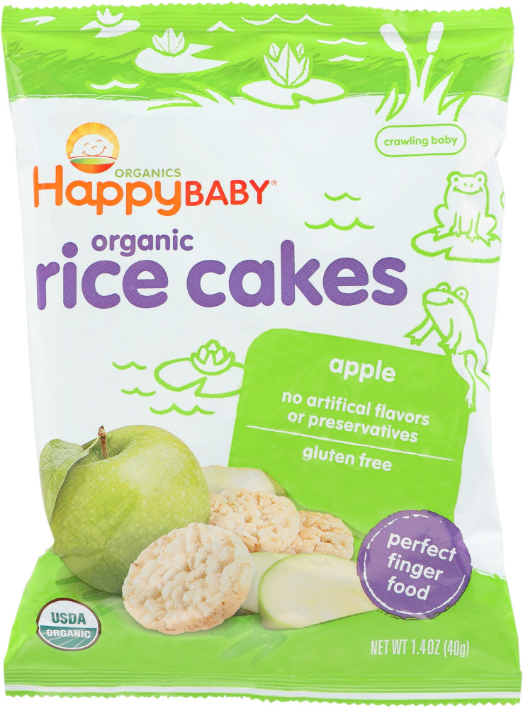 HAPPY BABY: Rice Cake Brown Rice Apple Org, 1.41 oz - Vending Business Solutions