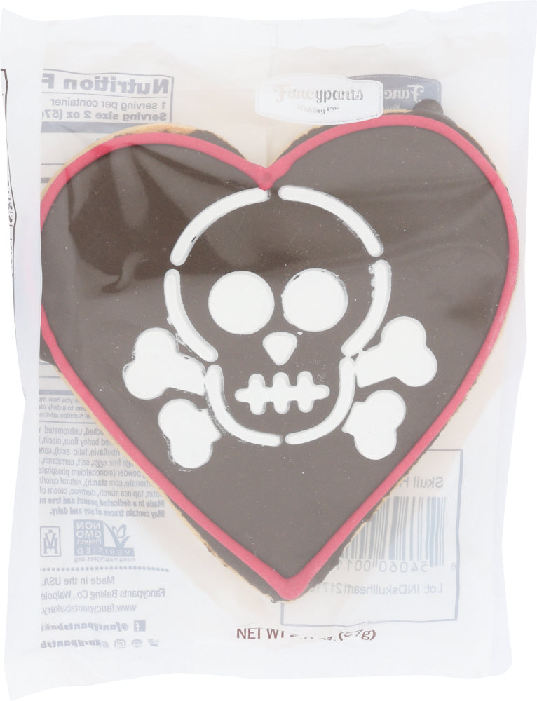 FANCYPANTS BAKING CO: Skull Heart Cookie, 2 oz - Vending Business Solutions