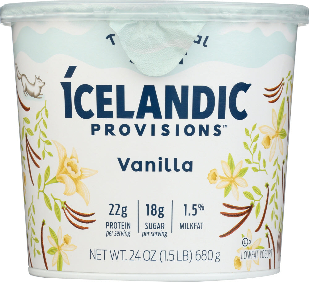 ICELANDIC PROVISIONS: Yogurt Vanilla Skyr, 24 oz - Vending Business Solutions