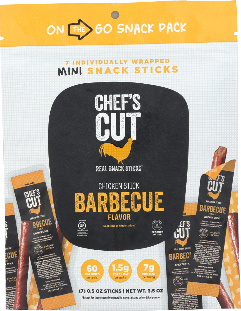 CHEFS CUT: Chicken Mini Snack Sticks Barbecue, 3.5 oz - Vending Business Solutions