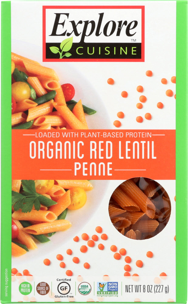 EXPLORE CUISINE: Red Lentil Penne Pasta, 8 oz - Vending Business Solutions