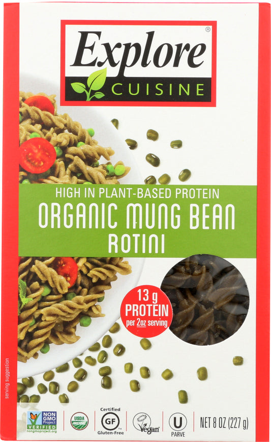 EXPLORE CUISINE: Organic Mung Bean Rotini, 8 oz - Vending Business Solutions
