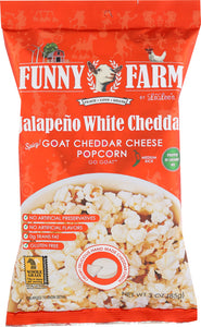 FUNNY FARMS: Goat Cheese Popcorn Jalapeño White Cheddar, 3 oz - Vending Business Solutions