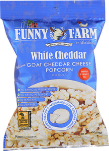 FUNNY FARMS: Goat Cheese Popcorn White Cheddar, 1 oz - Vending Business Solutions