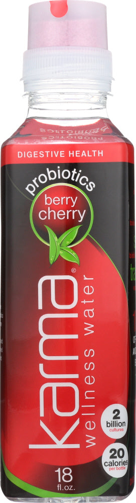 KARMA WELLNESS WATER: Probiotic Berry Cherry Beverage, 18 oz - Vending Business Solutions