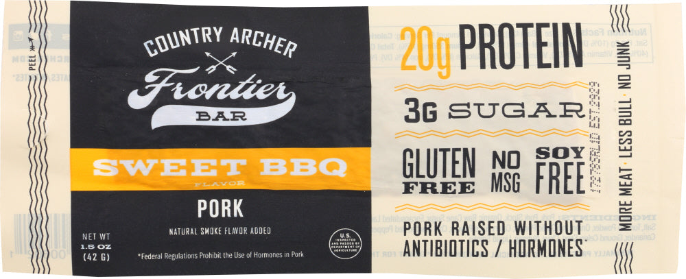 COUNTRY ARCHER: Sweet Barbecue Pork Bar, 1.5 oz - Vending Business Solutions