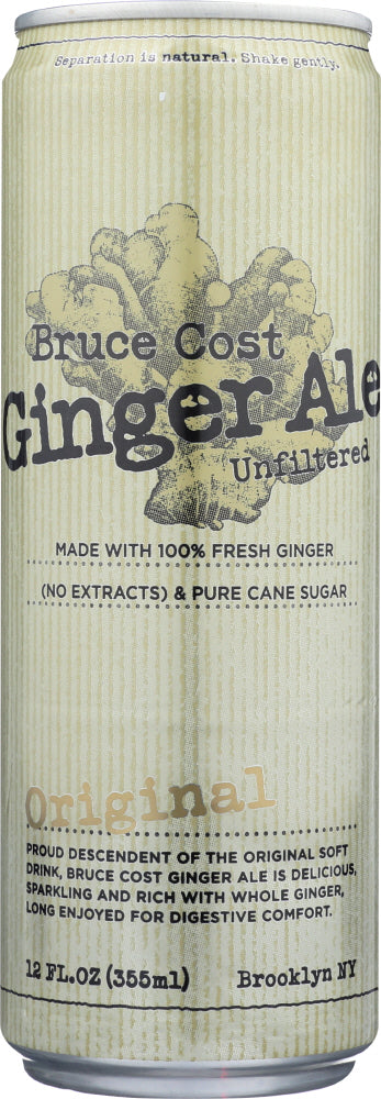 BRUCE COST GINGER ALE: Ginger Ale Unfiltered Original Can, 12 oz - Vending Business Solutions