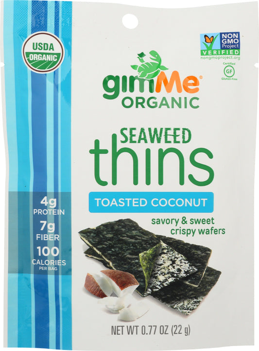 GIMME: Seaweed Thins Toasted Coconut, 0.77 oz - Vending Business Solutions