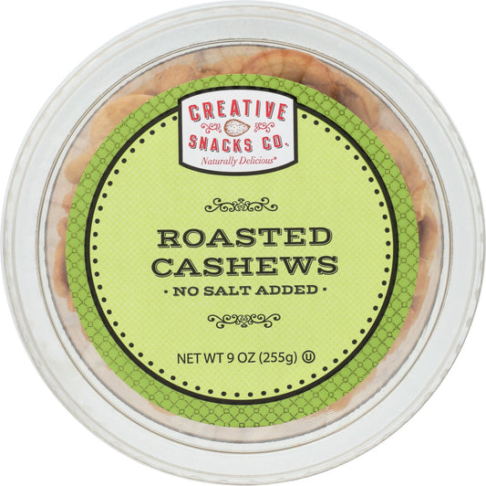 CREATIVE SNACK: Roasted No Salt Cashews, 9 oz - Vending Business Solutions