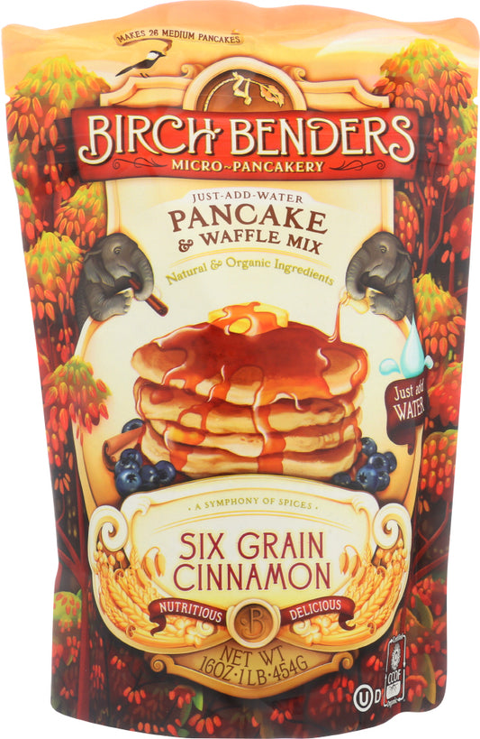 BIRCH BENDERS: Pancake Mix 6 Grain Cinnamon, 16 oz - Vending Business Solutions