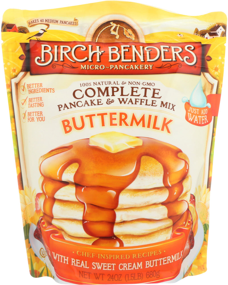 BIRCH BENDERS: Pancake Waffle Mix Buttermilk, 24 oz - Vending Business Solutions