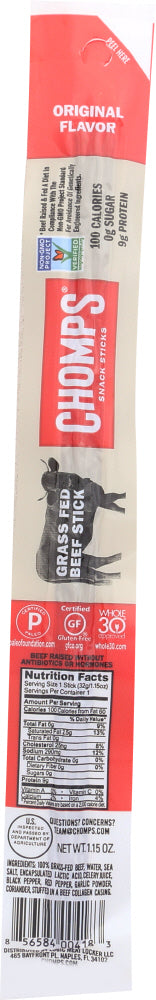 CHOMPS: Beef Stick Original, 1.15 - Vending Business Solutions