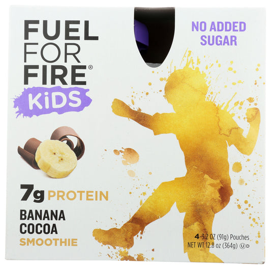 FUEL FOR FIRE: Kids Banana Cocoa Smoothie 4 Pack, 12.80 oz - Vending Business Solutions
