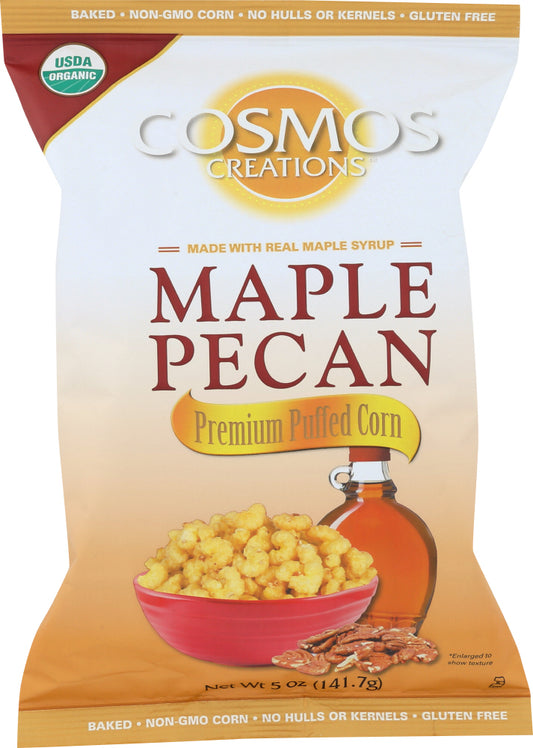 COSMOS CREATIONS: Puffed Corn Organic Maple Pecan, 5 oz - Vending Business Solutions