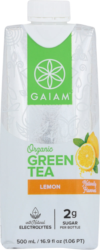 GAIAM: Tea Green RTD Lemon Organic, 16.9 fo - Vending Business Solutions