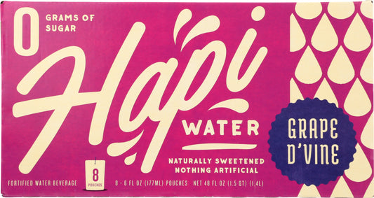 HAPI DRINKS: Water Grape Hapi, 8 pk - Vending Business Solutions