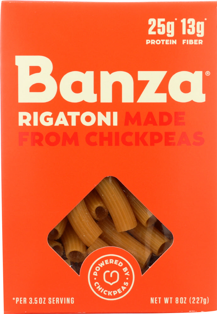 BANZA: Rigatoni Chickpea Pasta, 8 oz - Vending Business Solutions