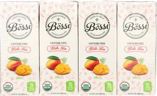 BOSSI: Caffeine Free Organic Kids Tea Mango 8 x 6.75 fl oz, 54 fl oz - Vending Business Solutions