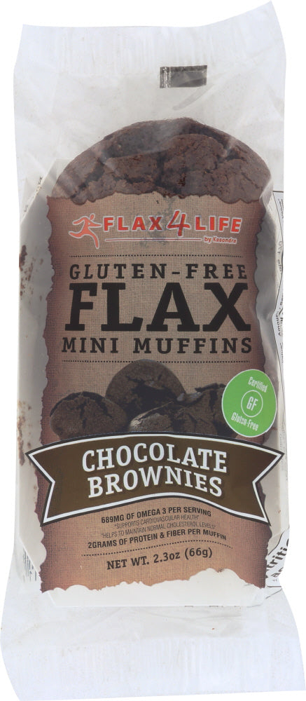 FLAX4LIFE: Gluten Free Flax Mini Muffins Chocolate Brownies Single, 2.3 oz - Vending Business Solutions